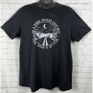 On A Dark Desert Highway Cool Wind In My Hair T-Shirt Men's Size Large‎ Black